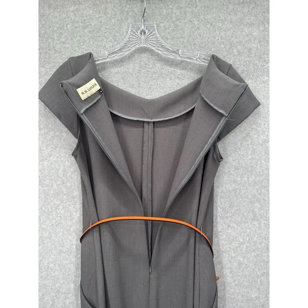 MM LaFleur The Nisa Dress Size 10 Gray Pencil Sheath Knee Length Capsule‎ Career